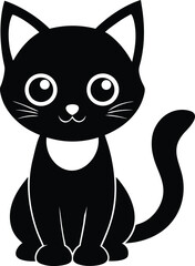 Cute Cartoon Cat Silhouette