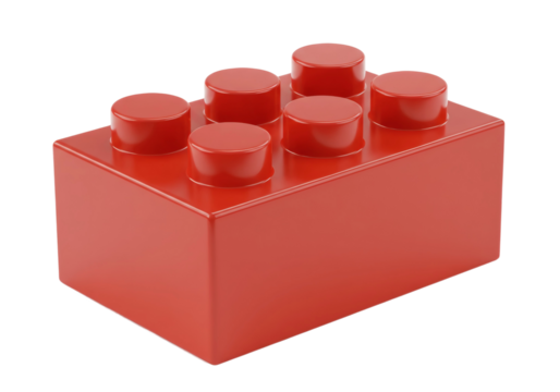 Red Building Block Toy Plastic Construction Play Children Educational Creative