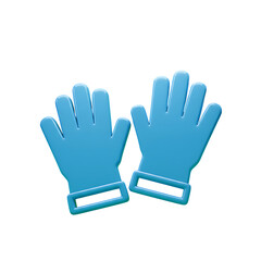 Obraz premium Pair of light-blue work gloves, depicted in a stylized 3D design.