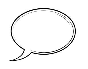 Fototapeta premium Blank Speech Bubble: A minimalist, vector-style speech bubble or thought bubble with a clean outline. Perfect for graphic design needs.