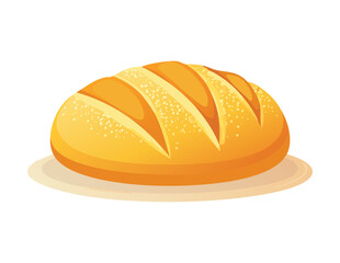 Artisanal Golden Bread Loaf with Scores - Vector Illustration