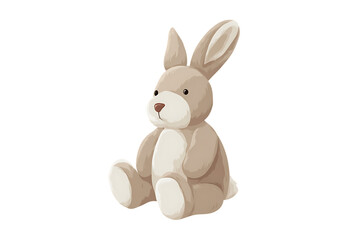 Obraz premium Adorable Beige Plush Bunny Rabbit Toy for Children Isolated on transparent background, cutout 