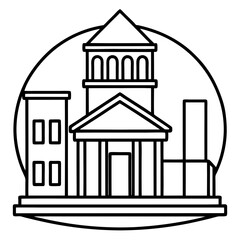 Cityscape Line Art Vector