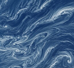 Fototapeta premium Abstract swirling ocean currents, depicted in shades of blue, resembling a mesmerizing fluid dynamic pattern.