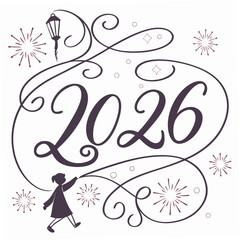 Elegant New Year 2026 Celebration Design vector