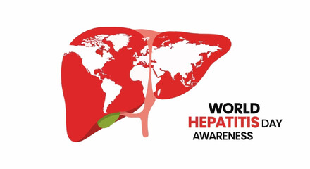 World Hepatitis Day awareness graphic with global liver symbol