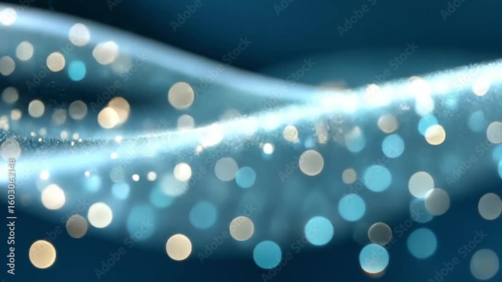 Poster abstract of light: captivating abstract composed of a dynamic flow of radiant particles. the image's