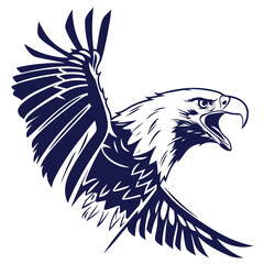 Majestic eagle soaring with wings spread wide bird
