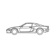 Obraz premium Outline of sports car in side view with sleek design 
