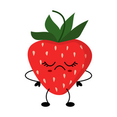 Adorable strawberry kawaii character illustration