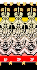 Beautiful ethnic pattern, painted. Art lines, patterns, wooden carving in ethnic style. Graphic drawing, hand-drawn graphics. Geometric ornamentation in Russian, Indian, and Chinese styles. 