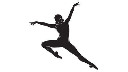 Elegant Ballerina Silhouette, Vector Illustration, Black and White Dance Art