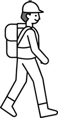 Obraz premium hiker with backpack line art