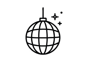 Disco ball line art line art Vector Illustration