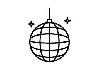 Disco ball line art line art Vector Illustration