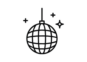 Disco ball line art line art Vector Illustration
