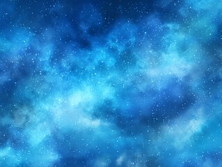 A dreamy blue celestial sky bursts forth with twinkling stars and softly blending nebulae, creating a sense of peaceful wonder, suitable for backgrounds and inspirational imagery. Exactly 200