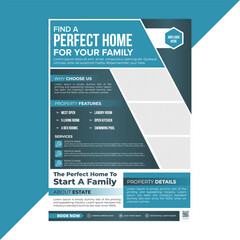 Editable modern flyer template for real estate professionals, ideal for advertising family-friendly homes, open house events, and residential properties in a clean visual layout