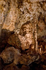 Interior View of Kateřinská Cave in Moravian Karst – Limestone Formations and Stalactites