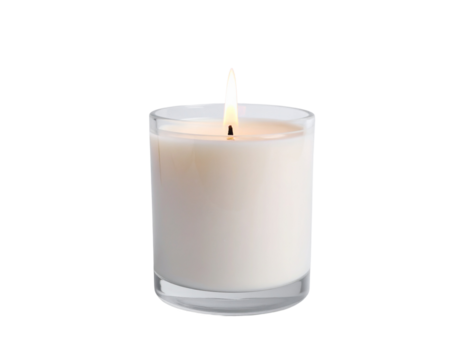 A slender white taper candle, elegant and classic, ideal for formal dining or ceremonies, isolated on white.