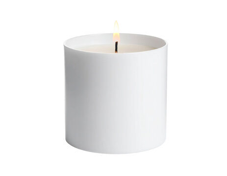 A slender white taper candle, angled view, elegant and classic, ideal for formal dining or ceremonies, isolated on white.