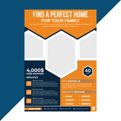 Family real estate flyer with minimal modern layout, ideal for promoting home listings, open house events, and property marketing for residential real estate agents and buyers