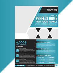 Modern residential real estate flyer template with family-focused design, ideal for promoting open house events, property sales, housing marketing, and realtor campaigns