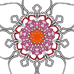 Colorful floral mandala design with intricate patterns  