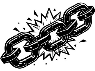 Breaking Chain Vector Illustration