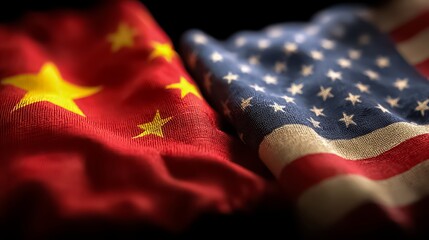 Two flags, one red and one white, are shown side by side