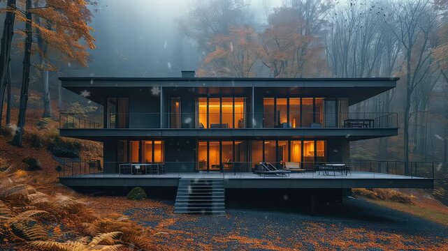 Serene Forest Retreat Surrounded by Lush Greenery	
