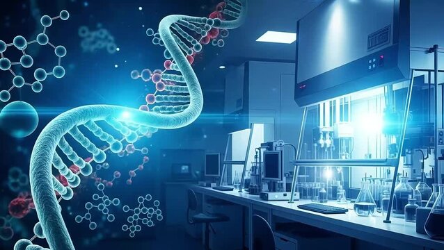 Abstract laboratory blue effect