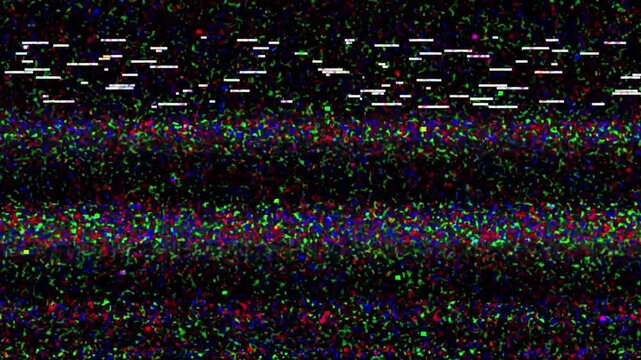Huge noise and glitch on black background 4k footage, error tv, hacking footage, television glitch, computer hacking, laptop error and damaged screen - Powered by Adobe