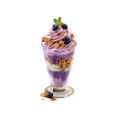 Delicious Blueberry Granola Parfait in Glass