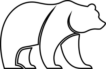 Bear outline vector icon for hunting brands, animal mascots, and minimal wildlife logo design.


