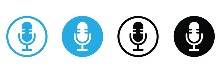 Capture clear audio with modern microphone icons, perfect for podcasts, broadcasting, and digital voice recording projects