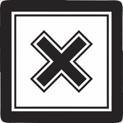 Obraz premium Black and white cancel symbol on transparent background