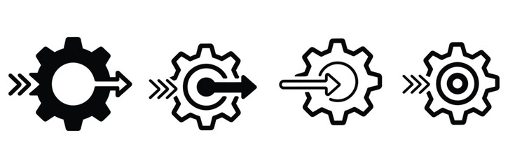 Dynamic gear icons illustrate process flow, efficiency, and system integration for modern business operations and technological advancement