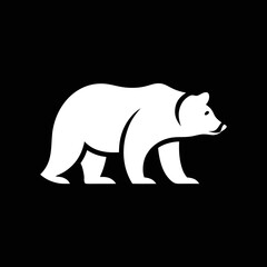Wild bear and polar logo icon vector on dark background, perfect for camping, hunting, or sports team branding.

