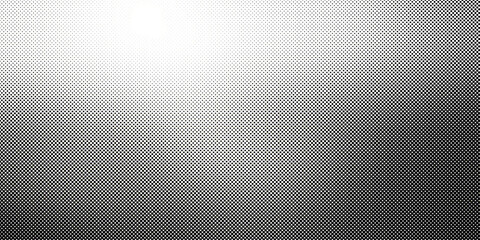 black and white background with halftone dots.