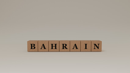 Bahrain Wooden Block Letters, Isolated on a white background. 