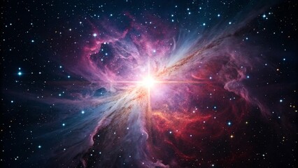 Fototapeta premium Bright Interstellar Light Burst Against Dark Space