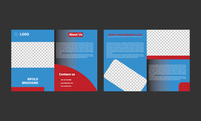 Creative Travel Bi fold brochure or flyer design. Travel bifold brochure design template A4.