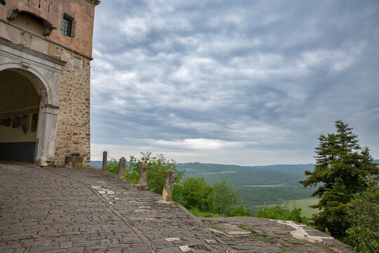 Motovun medieval gate tower in Croatia.