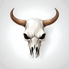 Bold Bull Skull Isolated Icon Vector Illustration - Western, Cowboy, Rodeo, Desert, Wild West, Gothic, Tribal, and Rustic Design Element

