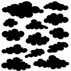 Collage of different Dark clouds stock illustration