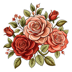 vintage cluster of roses