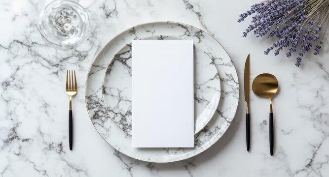 Elegant Table Setting Invitation Mockup for Luxurious Wedding and Celebration Event