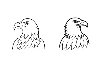 Majestic eagle heads profile bird black and white