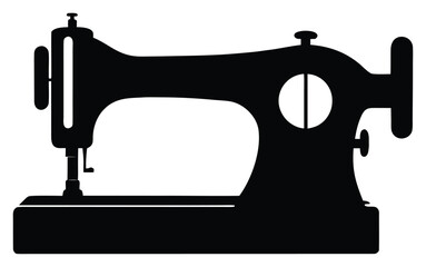 Vintage Sewing Machine Silhouette Design for Crafts and Creative Projects Sewing Heritage and Nostalgia Isolated on White Background
